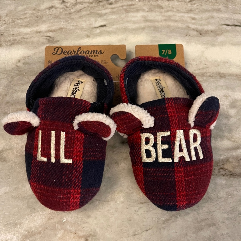 NWT Dearfoams Lil Bear slippers size 7/8